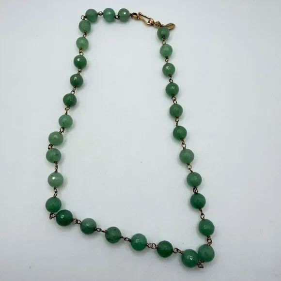 16" Chan Luu faceted 8mm, jadeite jade and gold over sterling silver necklace! - Picture 9 of 14